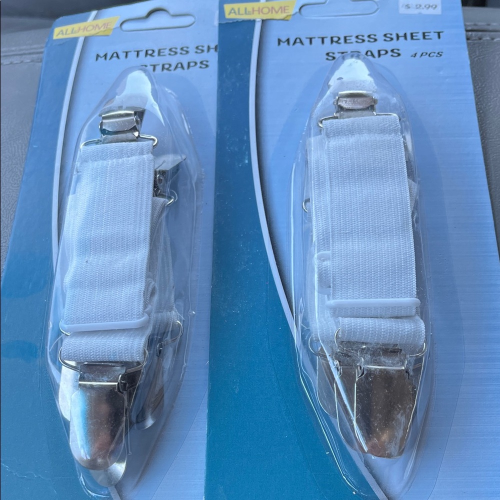 White Mattress Sheet Straps